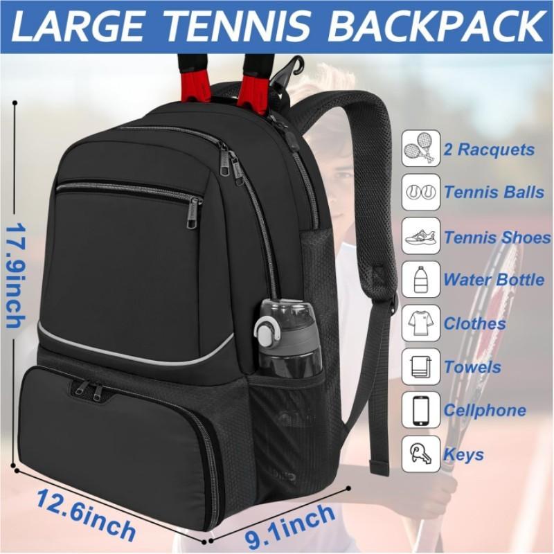 NEW Professional Racquet Backpack,Tennis Backpack Sports Racket Pack Holds 1-2 Tennis Rackets Outdoor Badminton Bag With Shoe Compartment,Back to School,Mother's Day Gift