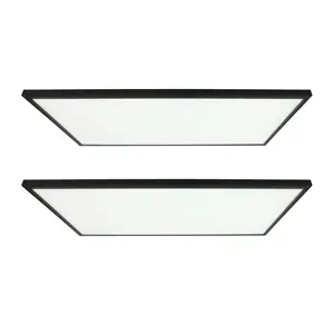 2 ft. x 4 ft. Black 5500 Lumen 3 Power Level LED Flat Panel Light 5CCT, Black/White, 2-Pack