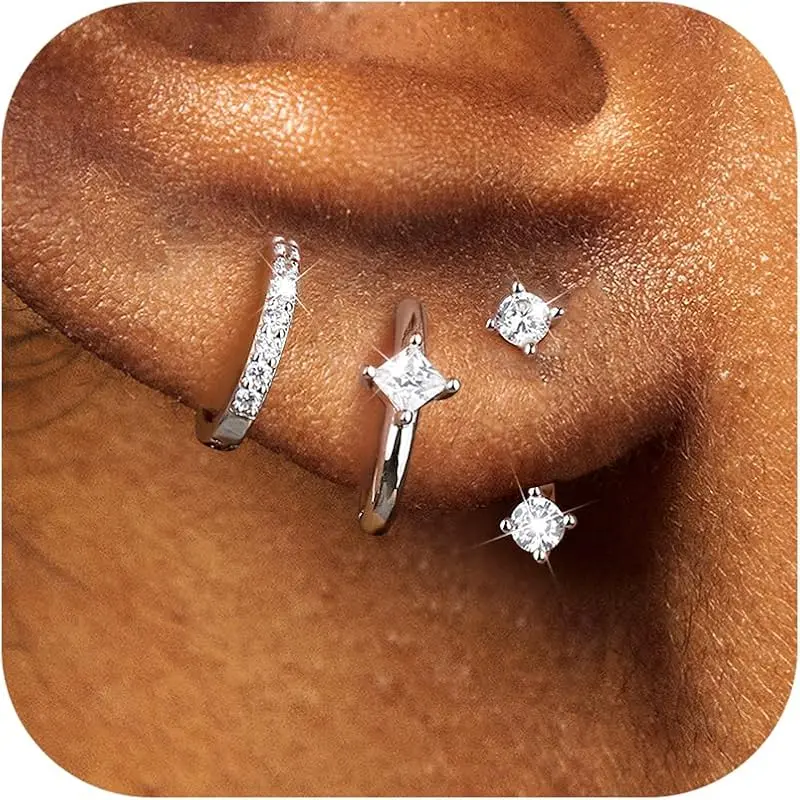 2 Pairs of CZ Hoops + 1 Pair of CZ Studs