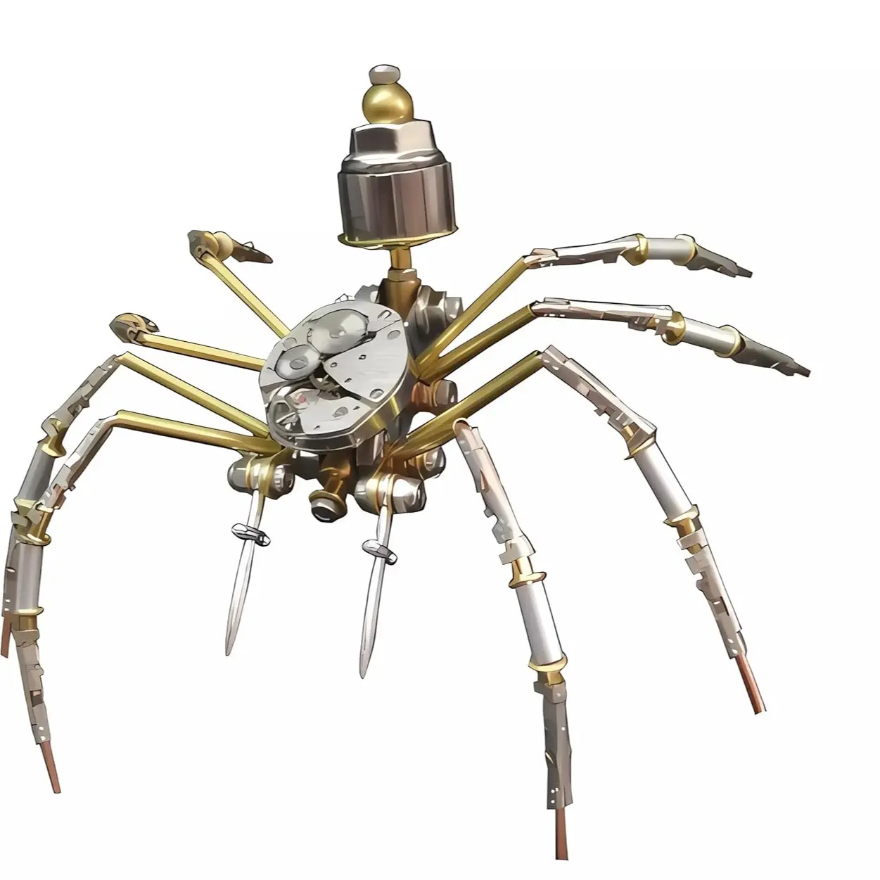 Steampunk Dial Spider DIY Kit 3D Metal Puzzles for Adults 300+ Brass Parts Mechanical Model Craft Toys for Teens Brain Teaser Puzzles Great Birthday Gift pieces