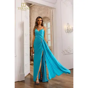 Strapless Stretch Metallic Fit And Flare Long Prom Dress