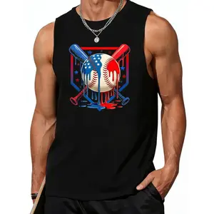 US Flag Ice Cream Vests for Youth Boys Patriotic Baseball Cotton Fabric