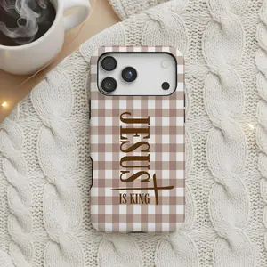Jesus Is King Phone Case Christian Cross Faith Aesthetic Protective Cover Scripture Gift