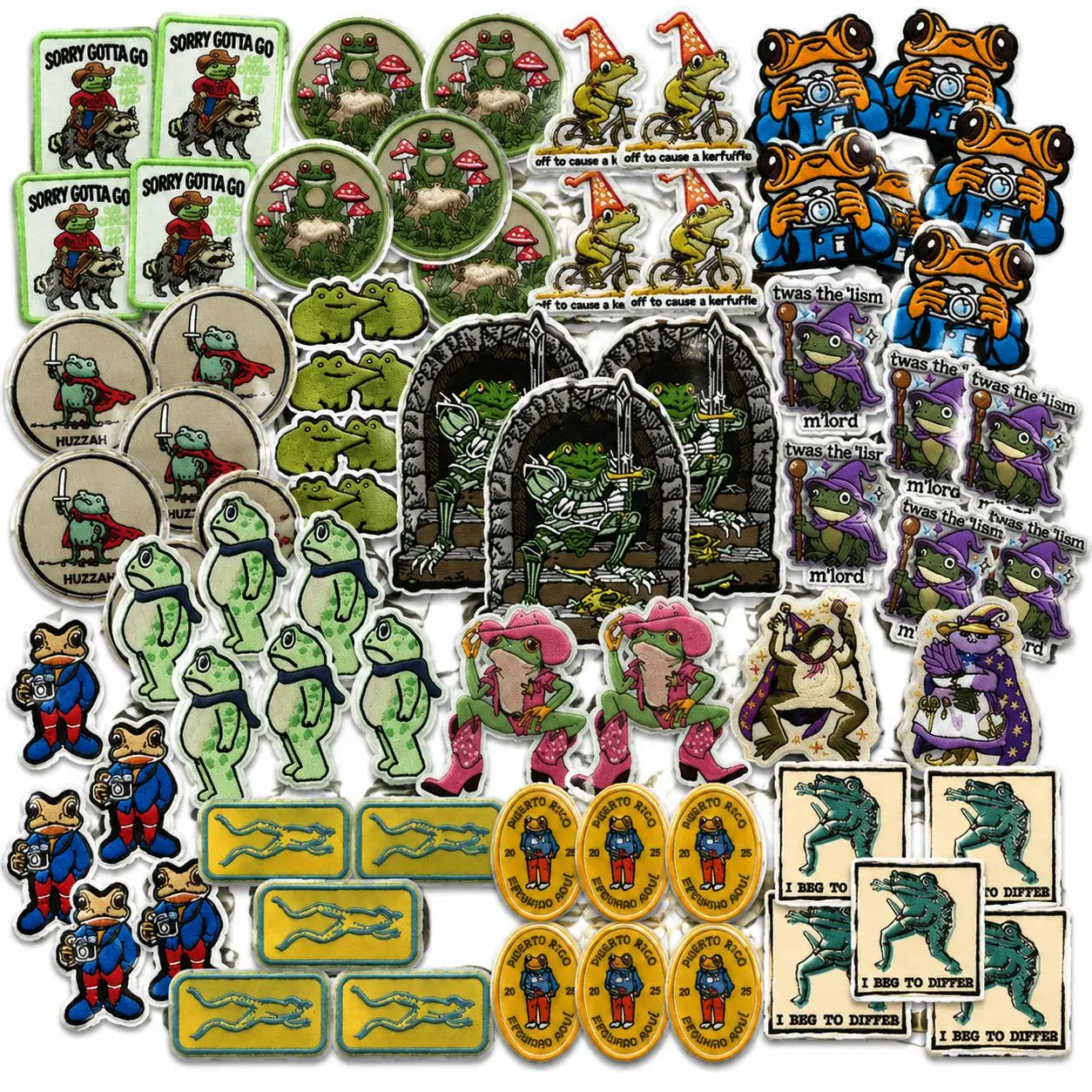 40PCS Embroidered Frog Iron-On Patches - Cute Animal Designs, Iron-On & Sew-On Appliques for Clothing, Jackets, Jeans, Hats, Backpacks & DIY Craft Projects, Fabric Sewing Accessories with Freeship
