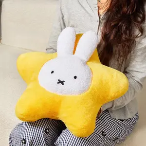 MINISO Miffy Series Star Cushion – Soft Plush Boris Toy, Cute Home Sofa/Car Lumbar Pillow, Adorable Decorative Throw Pillow for Bedrooms & Vehicle Seats, Perfect Christmas Gift