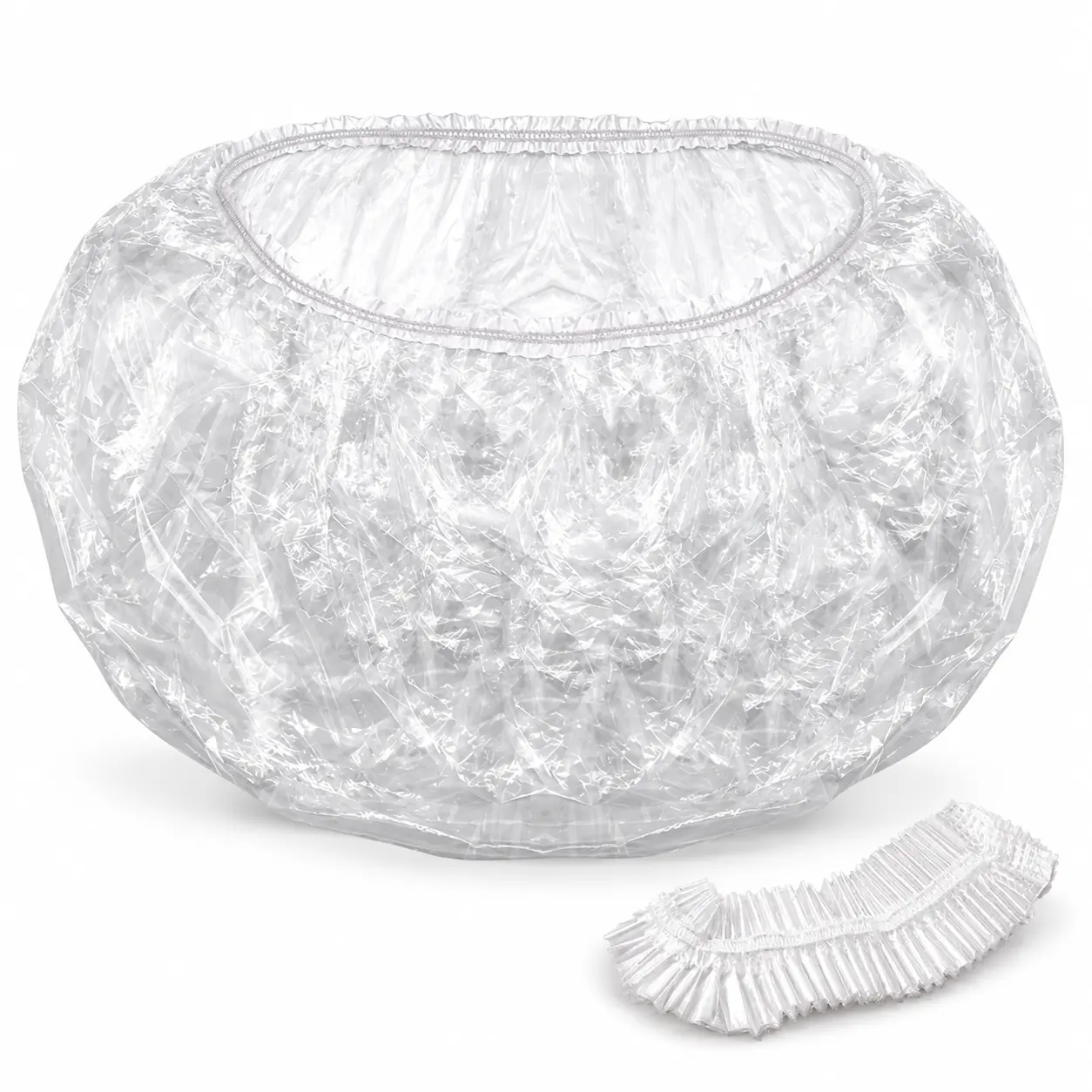 TP Plastic Clear Disposable Pedicure Spa Liners, 100 Count, 48 x 48 in, Elastic Rim Foot Bath Covers for Nail Salons