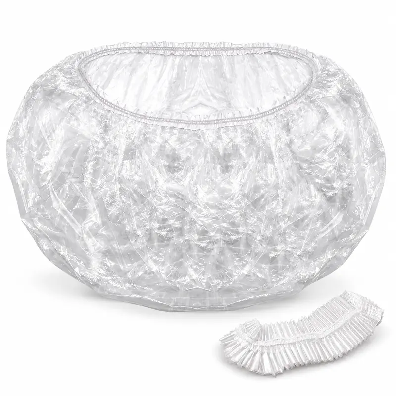 TP Plastic Clear Disposable Pedicure Spa Liners, 100 Count, 48 x 48 in, Elastic Rim Foot Bath Covers for Nail Salons