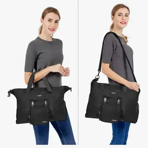 Mosiso Gym Bag - Versatile Black Tote with Adjustable Strap for Fitness & Everyday Use