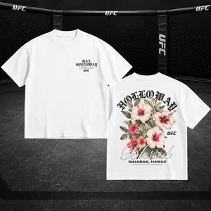 UNDISPUTED Max Holloway "Blessed" Hawaii Hibiscus UFC Heavy Cotton Shirt BMF Tshirt UFC Hoodie Sweater Fan Apparel Menswear Direct-to-garment Breathable Printing