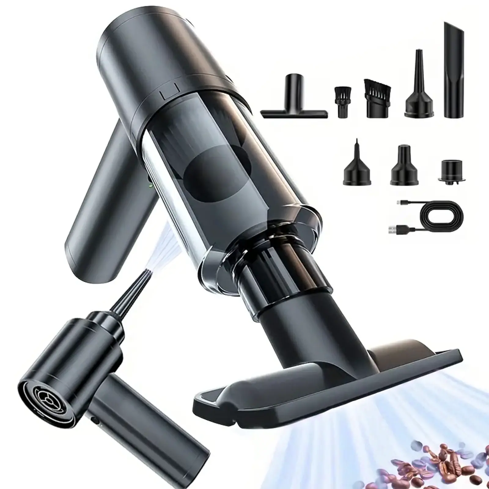 Brushless motor powerful vacuum cleaner, equipped with 12,500Pa strong suction, 80W brushless motor, car vacuum cleaner, mini compact body, handheld car vacuum cleaner, suitable for home and car cleaning, with exquisite packaging