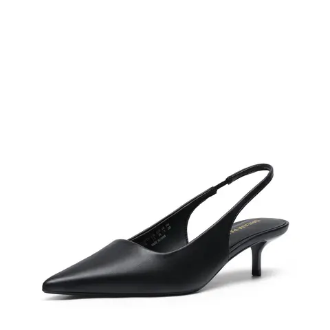 Dream Pairs Women's Pointed-Toe Ankle Slingback Pumps - 1.77 Inches Low-Heel Polyurethane Dress Shoes with Adjustable Strap, Classy Heels for Business Office, Women's Shoes