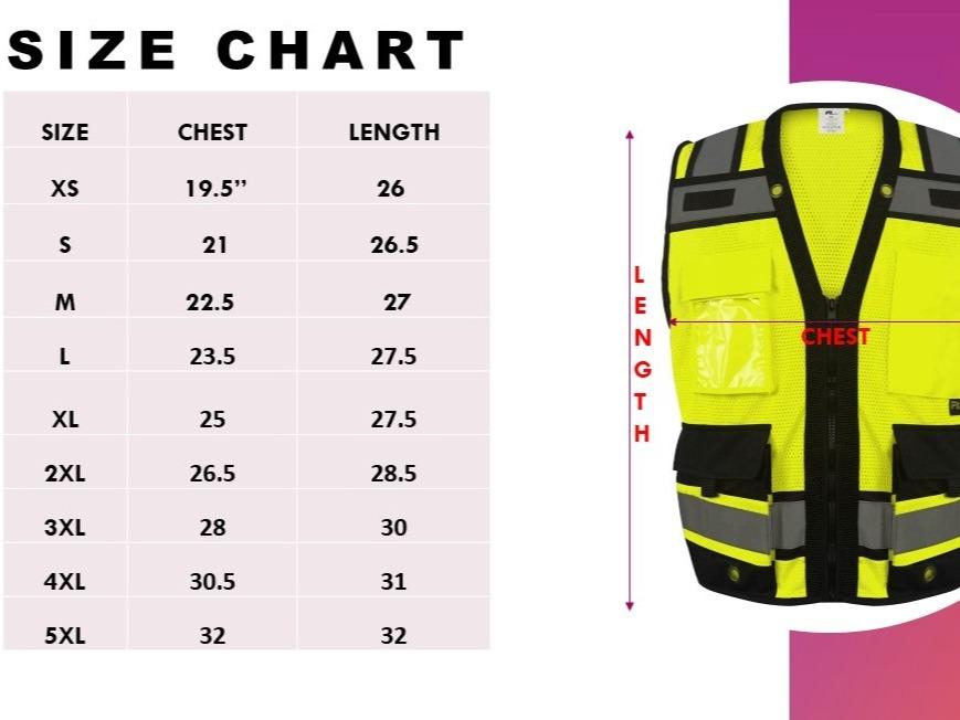 Superintendent Vest, High Visibility Reflective Safety, Mesh Safety Vest with Zipper and Multi pockets AMERICAN SIZE Superintendent Vest, High Visibility Reflective Safety, Mesh Safety Vest with Zipper and Multi pockets AMERICAN SIZE