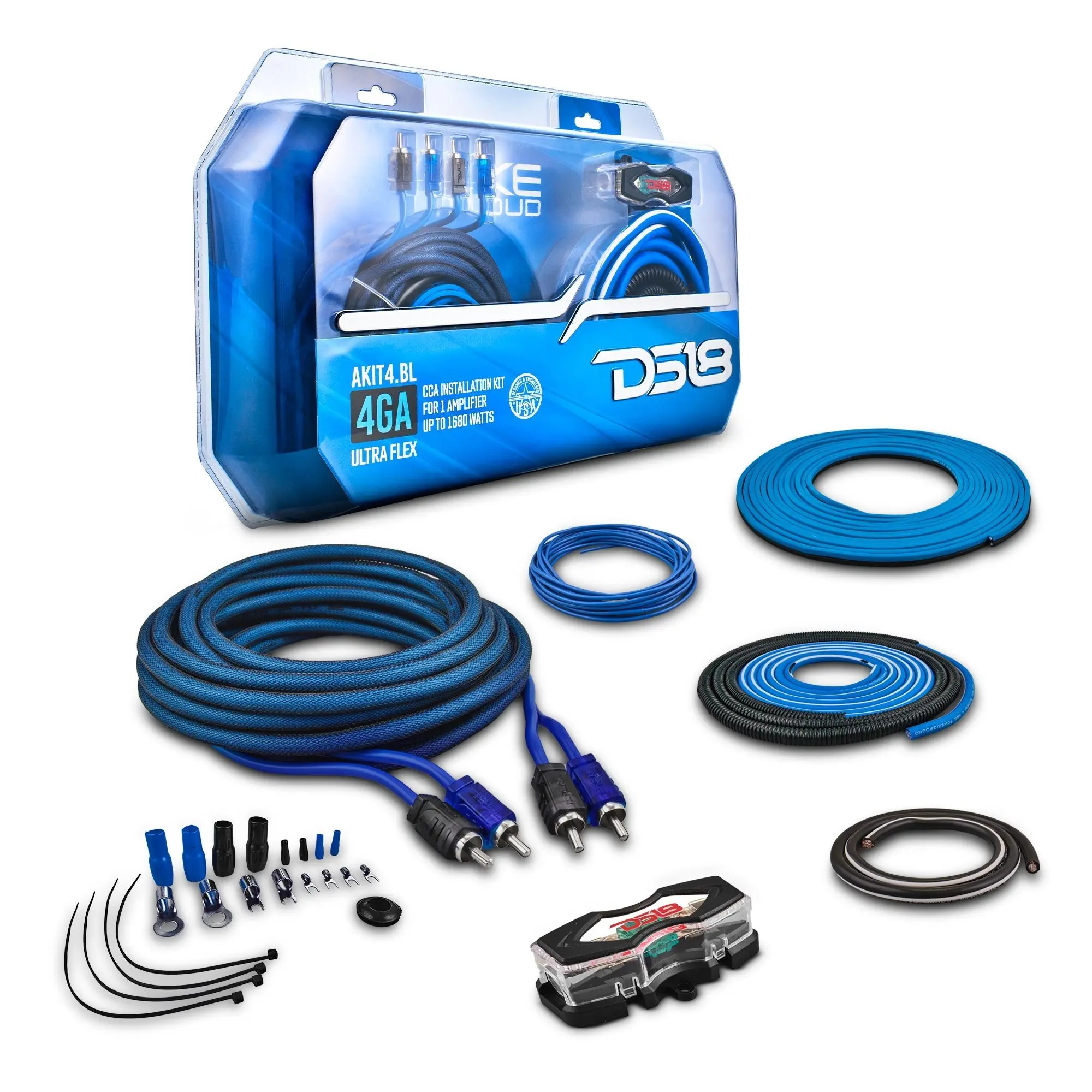 4-GA Amplifier Installation Wiring Kit - Blue 4-GA Amplifier Installation Wiring Kit - Blue