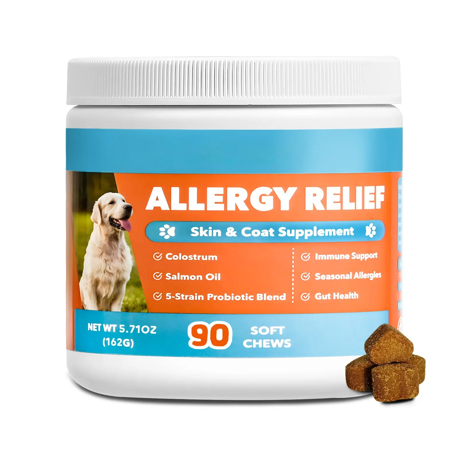 Allergy & Immune Chews - Dog Probiotics for Seasonal Allergies - Support Skin & Coat for All Breeds