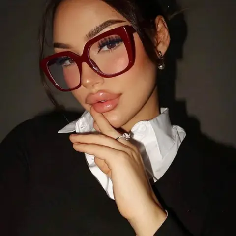 Square Large Frame Clear Lens Eyeglasses, New Stylish Anti- Light Trendy Eyewear, Simple Fashionable Versatile Design Eyeglasses for Men and Women, Square Eyed Glasses, Trendy Casual Eyeglasses, Square Frames