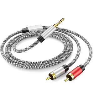 3.5mm to 2RCA Audio  3ft, Auxiliary Adapter,Stereo Splitter  AUX,  Y Cord for Smartphone,Speakers,Tablet,HDTV,MP3 Player