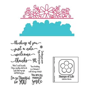 Crafts & Sewing Stamps of Life Flower Frenzy Border Stamp and Die Set