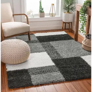 Cubes Black Contemporary Rug