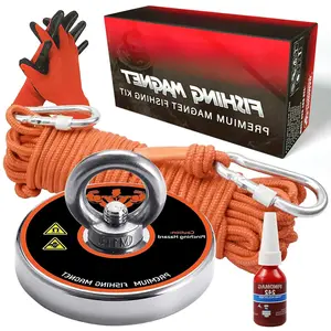 Fishing Magnet Kit 600 LBS Pulling Force, Super Strong Magnet Kit for Magnetic Fishing and Retrieving Items, Holiday Gift Idea - 2.95inch Diameter