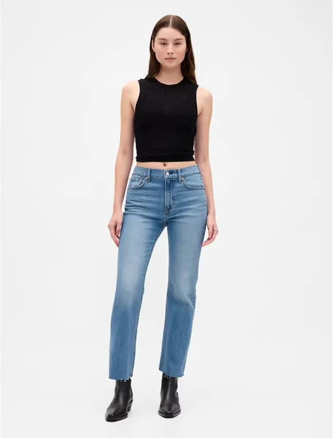 High Rise ’90s Slim Straight Crop Jeans