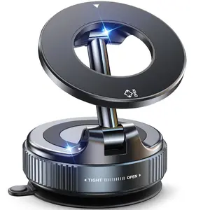 Magnetic Suction Cup Phone Holder, 360° Adjustable Magnetic Phone Holder, Pocket-sized Foldable Portable Phone Holder for All Smartphones, Phone Suction Pad, Cell Phone Mount