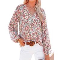 Pink Blue Flower White