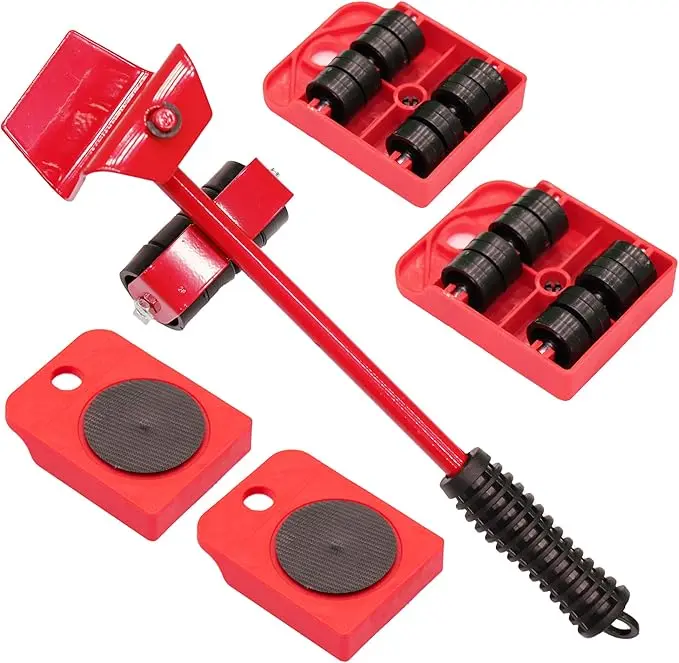 Heavy Duty Furniture Mover and Lifter Set, Easy Move Furniture Tool with 360° Rotation Wheels, 600 Lbs Capacity Dolly for Couch, Bed, Cabinet and Home Rearranging