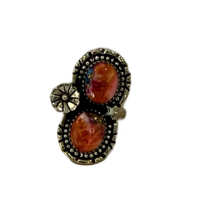 Pink Dahlia And 925 Silver Ring Size 9 Spelled Talisman Ring