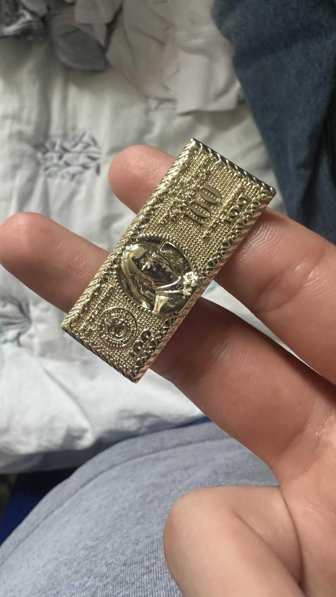 Item: 100 Dollar Ring With Nugget Design , 9