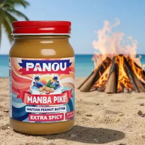 Manba Pike Extra Spicy Peanut Butter - Smooth Ground Roasted Peanuts, Habanero Kick, Cinnamon Infusion, Gluten-Free, High-Protein Spread