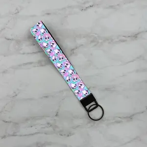 Spooky Cute Rainbow Ghosties Wristlet Mini Lanyard