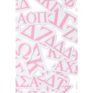 Pink Greek Letter Sorority Sticker 3 Inch Individual Sticker for Sorority Lovers