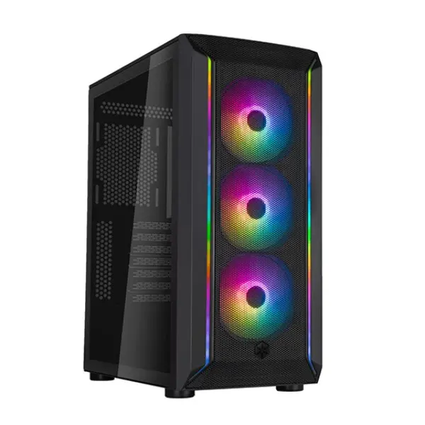 SilverStone Technology FA511Z-BG Fara 511Z High Airflow ATX Gaming Chassis with Excellent Cooling Potential, Black, Tempered Glass, Steel