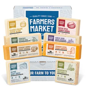 Farmers Market Foods Cheese Block Assortment Gift Box 8-Pack