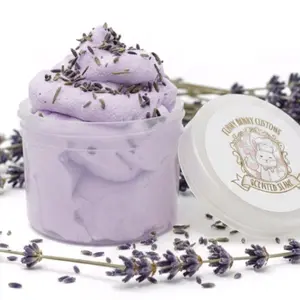8 oz Sleepy lavender cloud cream - Scented Slime with real dried Lavendar- for Stress Relief and Play