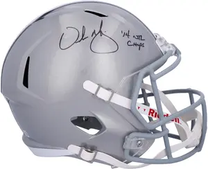 Urban Meyer Ohio State University Autographed Riddell Speed Replica Helmet with "'14 NTL CHAMPS" Inscription - BAS - Fanatics Authentic Certified