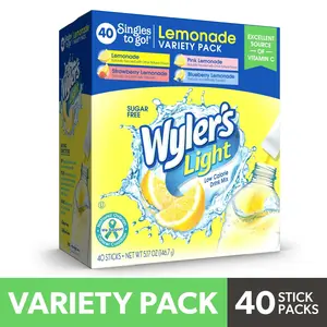 Wyler's Light Lemonade Powder mix,Singles To Go variety Pack 4 favors 40 count.
