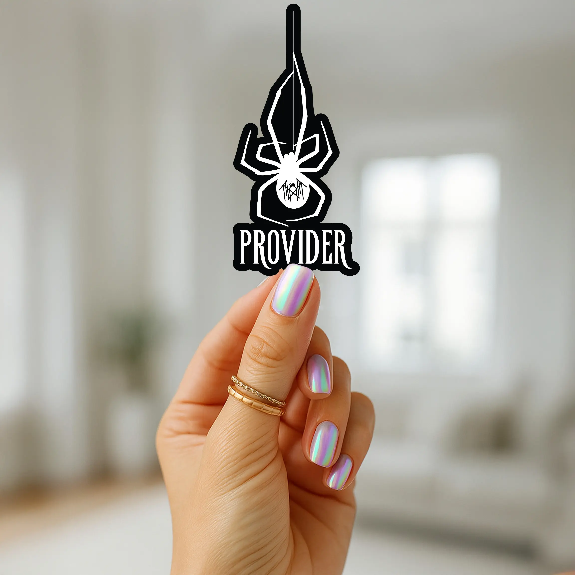 Sleep Token Sticker, “Provider” Spider Design with Band Logo Inspired by the Song Provider, Dark Aesthetic Band Sticker for Laptops, Water Bottles, Journals & Tablets, Perfect for Worship Fans, Alt Girls, Metalheads & Alternative Music Lovers