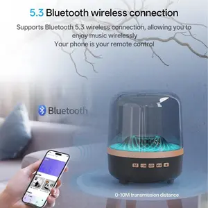 glass speakers Portable Wireless Soundbar Bluetooth 5.3 Home Theater Speaker Subwoofer Hi-Fi Acoustic Breathing Lamp for Android IOS