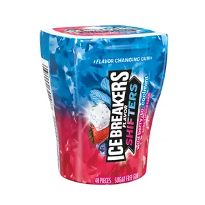 3x Ice Breakers Cubes Shifters Wild Berry Cool Mint Sugar Free Chewing Gum - Fresh Breath Mints Snack Candy Pocket Pack 40ct