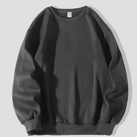 Men's Solid Color Crew Neck Sweatshirt, Regular Fit Casual Soft Comfy Long Sleeve Pullover for Spring & Fall, Fashion Men's Top for Daily Wear