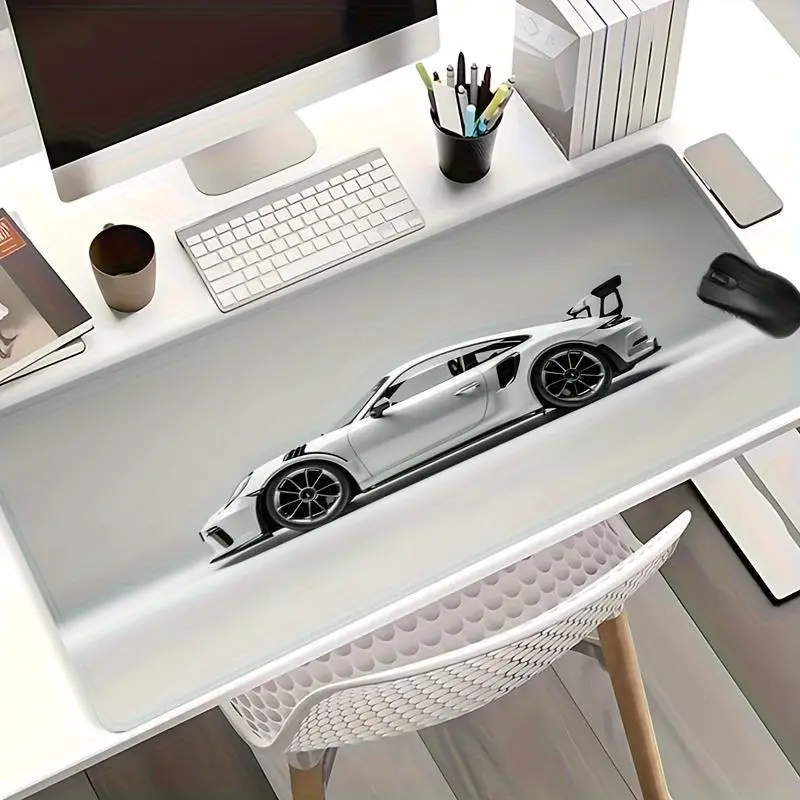 Car Pattern Mouse Pad, Rectangle Gaming Mouse Pad, Office Desk Keyboard Mat for Home Office Desk Accessories