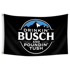 Funny Bush Drinking Flag ，Wall Decor Banner Gift for Husband,Dormitory, bar, garage wall decoration，Patriotic American flag banner