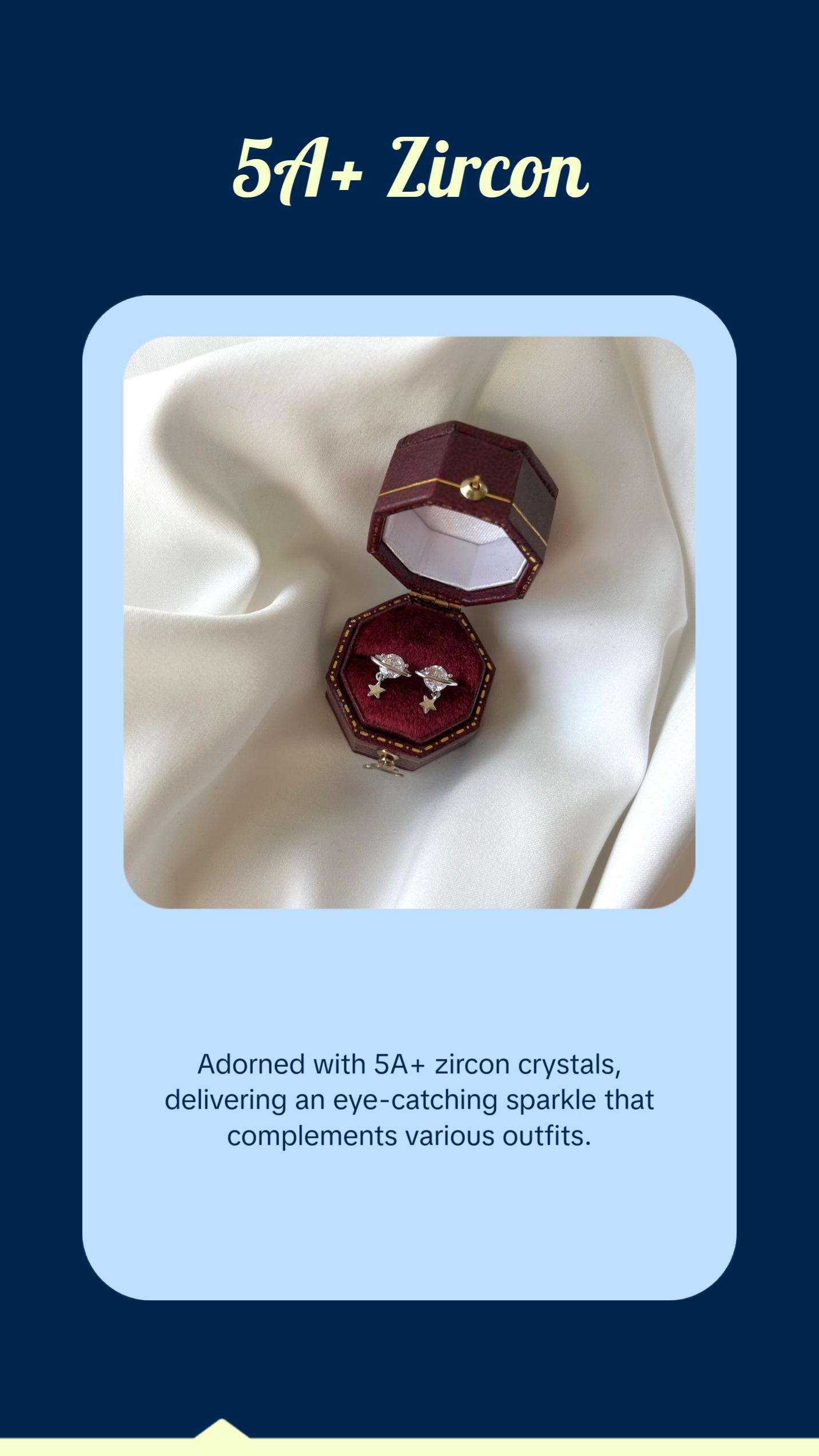 Star Stud Earrings in 925 Sterling Silver for Women