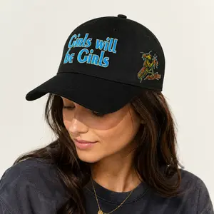 Girls Will Be Girls Dad Hat | Embroidered Feminist Baseball Cap | Adjustable Political Hat | Retro Graphic Cap