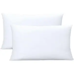Throw Pillows Insert Set of 2, White 12x20 in Pillow Inserts with   Cover,Bed and Couch Decorative Stuffer Pillows,Indoor Pillows for Sofa