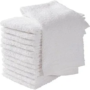 White Kitchen Towels - Pack of 12 Bar Mop Towels,16x19 Inches 100% Cotton White Towels for Kitchen and Bar Cleaning - Multi-Purpose