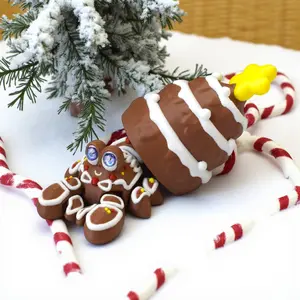1 gingerbread hermit crab figurine, featuring a unique and whimsical design, perfect for home or office decor, as  Halloween, Christmas, Easter, Valentine's Day, and Thanksgiving. It boasts realistic textures and a stylish design, made from PLA material.