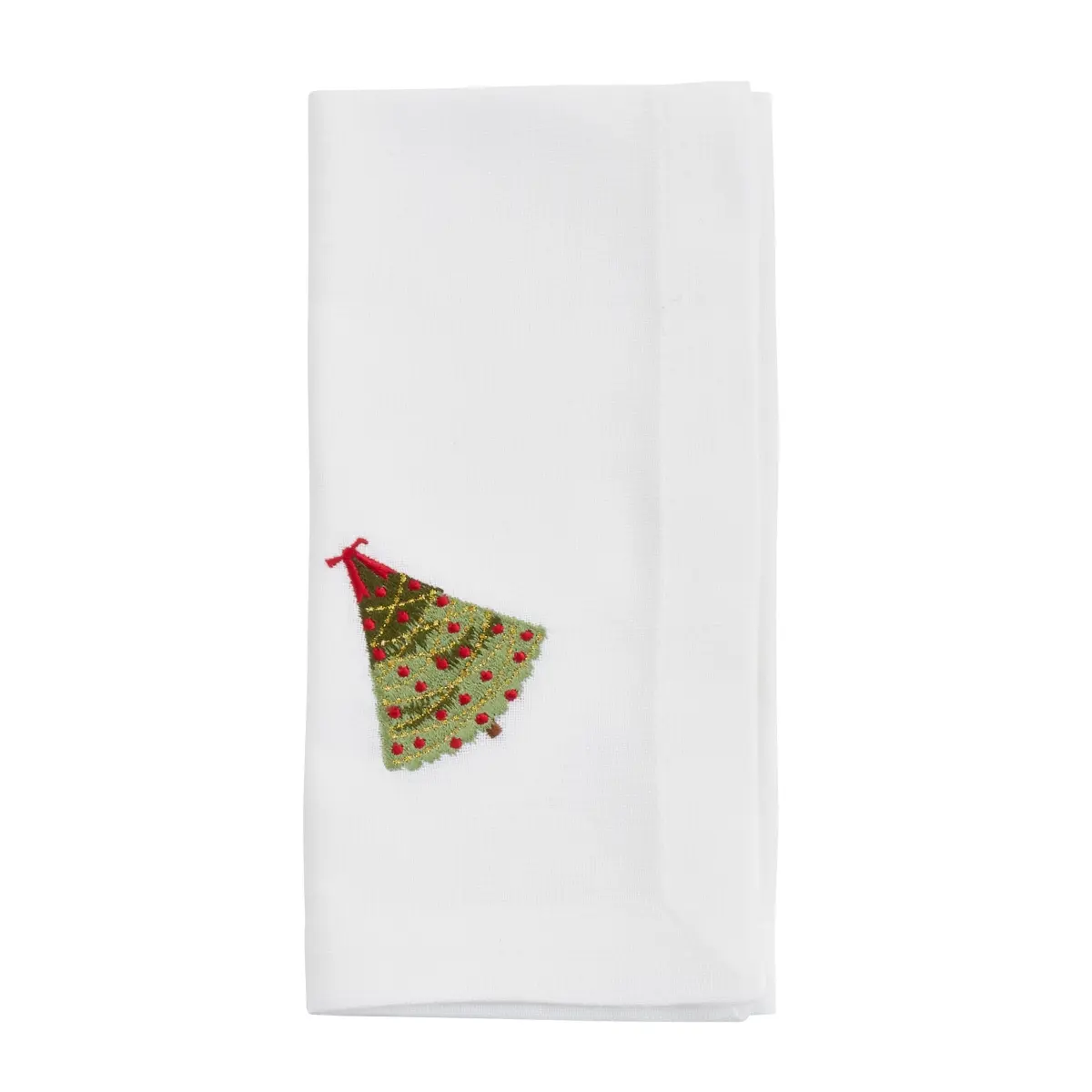 Saro Lifestyle YP213-W20S Christmas Tree Motif Table Napkins, White, 20 in, 4-Piece Set, Kitchen Tableware, Four Pieces