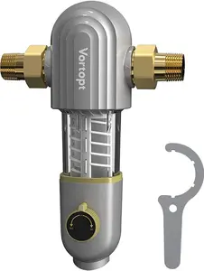 AutoClean Spin Down Sediment Filter - Advanced Whole House Water Filtration System - Well Water Compatible - 40 Micron Flushable Prefilter - Q2 Technology